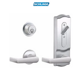 Schlage CS200-Series Commercial Grade 2 Interconnected Elan Entry Lever Set and Interchangeable Less Core Deadbolt with Camelot Escutcheon