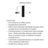 Accentra (Yale) 4604LN BAU SFIC Interchangeable Core Entry/Office Lever Lockset