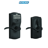 Schlage Camelot Keypad Entry with Flex-Lock Door Lever Set with Accent Interior Lever
