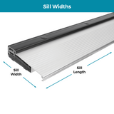 Endura Z Full narrow All-Aluminum Articulating Cap Sills for Contineous Sidelite, Choose Sill length,width & Finish