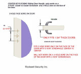 88309803 Rockwell Modena Contemporary Sliding Patio Door Handle with Center Keylock in Brushed Nickel Finish