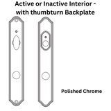 HOPPE Backplate M2172N Components, Active or Inactive Interior with Thumbturn - Polished Chrome