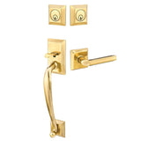 Emtek 4423 Franklin Double Cylinder Entrance Handleset - Brass Tubular