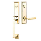 Emtek 4727 Transitional Heritage Monolithic Double Cylinder Entrance Handleset - Brass Tubular