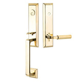 Emtek 4707 Transitional Heritage Monolithic Dummy Entrance Handleset - Brass Tubular