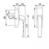 Hoppe London Tilt Turn, Keyed, Fork Style