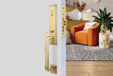 Emtek 4707 Transitional Heritage Monolithic Dummy Entrance Handleset - Brass Tubular