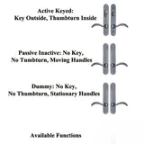 EVOLUTIONS 10" CURVE TOP ACTIVE KEYED HANDLE HARDWARE FOR HINGED DOOR