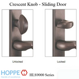 Crescent Knob for Sliding door HLS9000 Thumbturn Shaft - Resista Brass