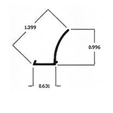 GLAZING BEAD, 3-LINE SHAPE, VINYL - WHITE