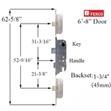 SECURY Automatic Door Lock for lever handle with North American Cylinder, 6'8" Door, 45mm backset