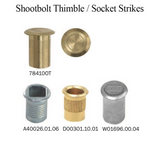 Thimble / Socket Strike with Spring Loaded Cover for Shootbolt, Steel