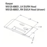 Shootbolt strike plate / keepers Extended Curved lip, single door shoot bolts LH Sill / RH Head