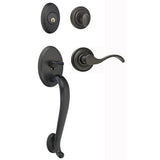 H100MPMUS10B Rockwell Premium Winslow Multipoint Lock Handleset with Classic Wave Lever in Antique Black Finish