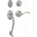 H100MPMUS15 Rockwell Premium Winslow Multipoint Lock Door Handleset with Classic Wave Lever in Brushed Nickel Finish