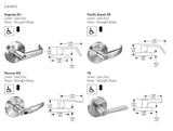 Accentra 4607LN Grade 2 Entry Cylindrical Lever Lock Monroe Trim Design