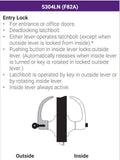 Accentra 4705LN Grade 1 Storeroom or Closet Cylindrical Lever Lock
