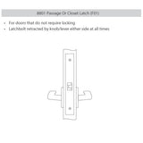 Accentra (formerly Yale) AUR 8801FL Passage Mortise Set with Augusta Lever, Standard Rose