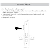 Accentra (formerly Yale) AUR 8807FL Entry Mortise Lock with Augusta Lever, Standard Rose