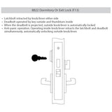 Accentra (formerly Yale) PBR 8822FL Dormitory/Exit Mortise Lock with Pacific Beach Lever, Standard Rose