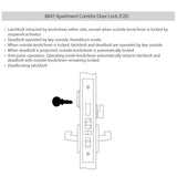 Accentra (formerly Yale) AUCN 8847FL Apartment Corridor/Entry Mortise Lock with Augusta Lever, CN Escutcheon