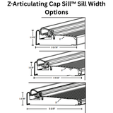 Endura Z-Articulating Cap Sill™ Full Narrow Composite Threshold, Choose Width, Finish & Door Length