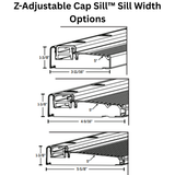 Endura Z-Adjustable Cap Sill™ Full Narrow Composite Threshold, Choose Width, Finish & Door Length