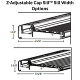 Endura Aluminum RDS Adjustable Inswing Cap Sill, Choose Sill Width, Length & Finish