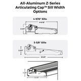 Endura Aluminum Z-Articulating Cap Sill and Sealing System, Choose Width, Finish & Door Length