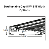 5-5/8" Endura Z-Adjustable Aluminum Cap Sill with Double Screen Rail, Choose Sill Width, Length &  Finish