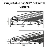 Endura Z-Adjustable Cap Sill with Single Screen Rail, Choose Sill Width, Length &  Finish
