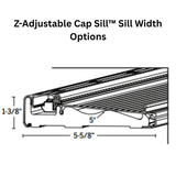 5-5/8" Endura Z-Adjustable Aluminum Cap Sill with Single Screen Rail, Choose Sill Width, Length &  Finish