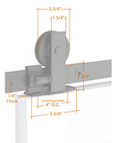 Emtek Modern Rectangular Top Mount Barn Door Kit - Flat Black