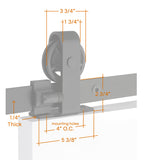 Emtek Classic Top Mount Barn Door Kit - Stainless Steel