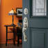 Baldwin Landon Sectional Single Cylinder Keyed Entry Handleset with 5225 Interior Knob from the Estate Collection