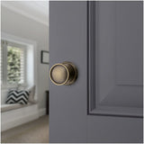 Baldwin Coined and Knurled K012 Passage Door Knob Set with 5078 Trim from the Estate Collection