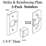 TRILENNIUM STRIKE KIT 3 STRIKES REINFORMENT PLATES & SCREWS 1-3/4" DOOR