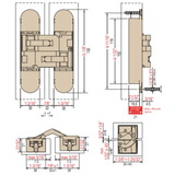 Cal-Royal CR3D51 3D Adjustable Invisible Hinges