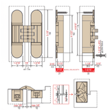 Cal-Royal CR3D81 3D Adjustable Invisible Hinges