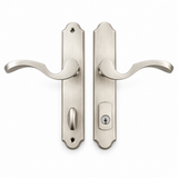 G-U Ferco Capri active handle set in satin nickel, with thumbturn and keyed plates