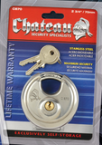 Chateau C-870-CD-KD 2-3/4" Stainless Steel Disc Padlock, Keyed Different, 5-Pin, Carded