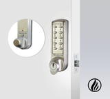 CodeLocks 2255 ELECTRONIC Tubular Mortice Latch PVD B/Steel,Fire Kit