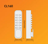 CodeLocks CL160 MECHANICAL Surface Latch, Quick Code, Silver Grey