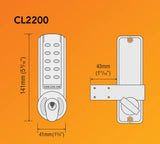 CodeLocks CL2200 ELECTRONIC Surface Deadbolt PVD B/Steel