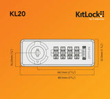 Codelocks KL20 KitLock Mechanical Combination Lock, Black Finish