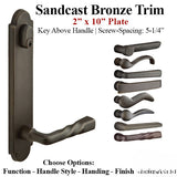 MULTIPOINT TRIM, 2 X 10 INCH, AMERICAN, 6 INCH HANDLE SPACING, SANDCAST BRONZE-921722000