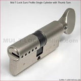 Single Euro Cyl. w/Flat Thumb Turn - 33X33mm with Cam 00