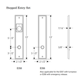 Rocky Mountain Stepped Entry Set 2 1/2″ x 13″ (5 1/2″ C-C)