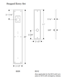 Rocky Mountain Stepped Entry Set – 3 1/2″ x 20″ 3 1/2" x 20" - 3 1/2" x 20" Interior Escutcheon