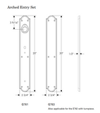 Rocky Mountain Arched Entry Set – 2 3/4″ x 20″ - 2 3/4" x 20" Interior Escutcheon